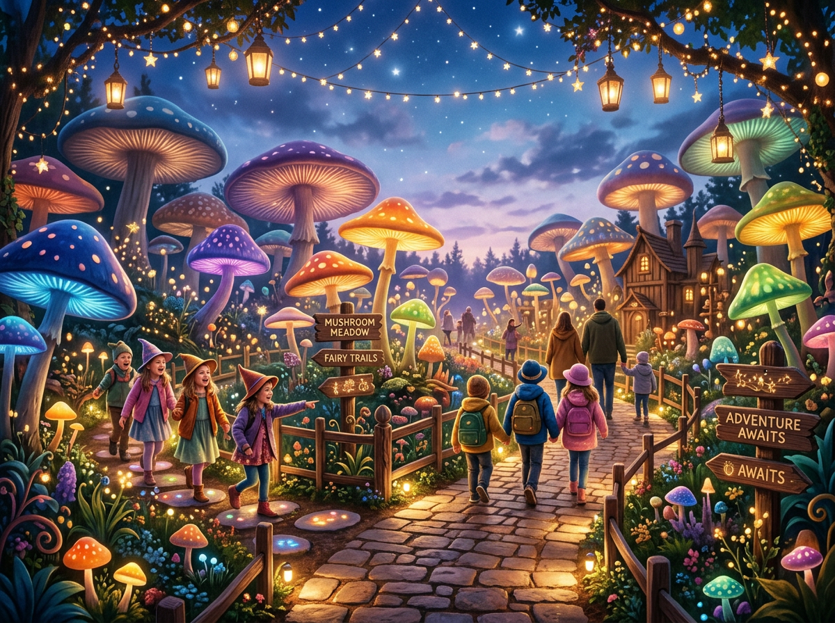 A whimsical themed adventure zone with glowing colorful details